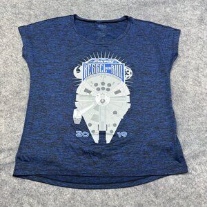 Star Wars T Shirt Womens M Blue Run Disney Kessel Run 2019 Short Sleeve Workout